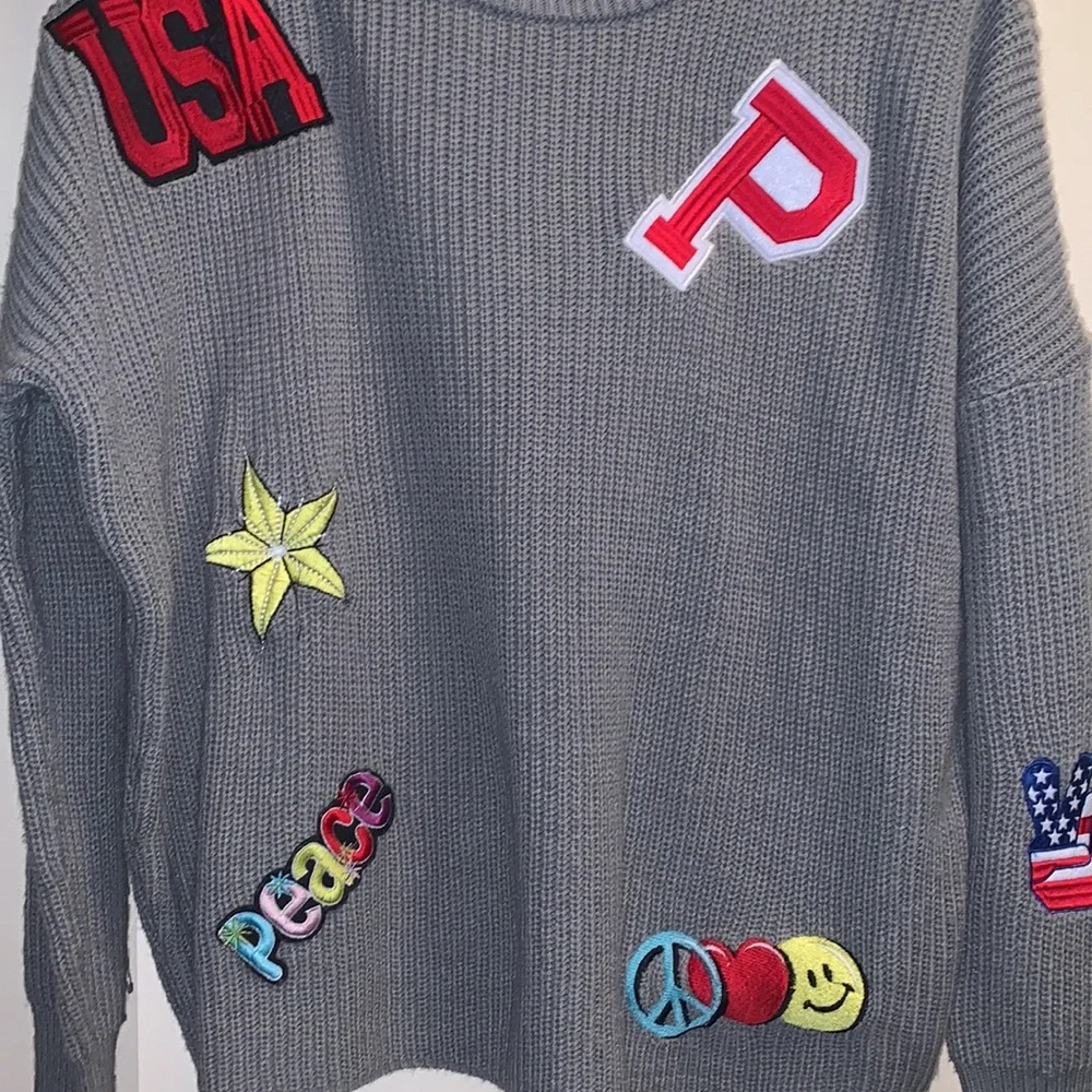 Say What❓Grey‎ Long Sleeve Sweater